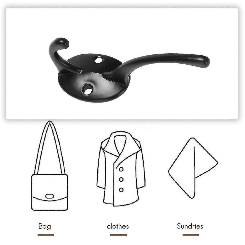 12er-Pack Wandhaken mit Retro-Doppelhaken, Utility-Haken für Mantel, F