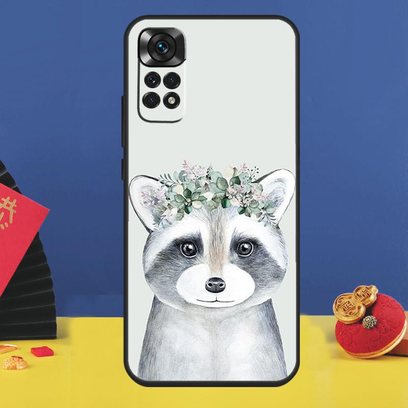 

Flower Raccoon Fox Animal Phone Case For Xiaomi Redmi Note 14 Pro 13 12 11 9 10 15 Pro Plus 10C 12C 14C 13C 15C Cover Redmi Note 14 5G