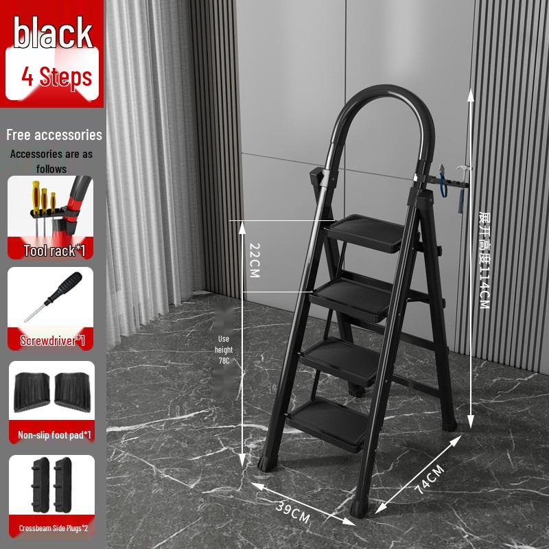 German Aluminum Alloy Telescopic Folding Ladder - Safe and Convenient A-Frame for Household Use