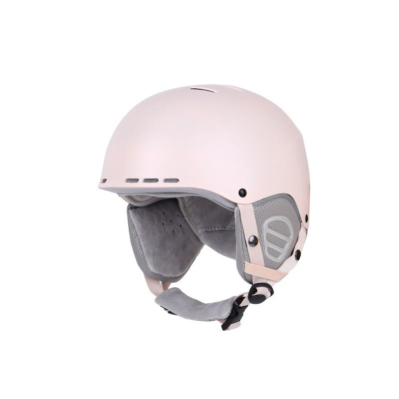 Unisex Winter Ski Helmet With Windproof Ear Covers Adults - EPS ABS Construction Pink L 58-61cm