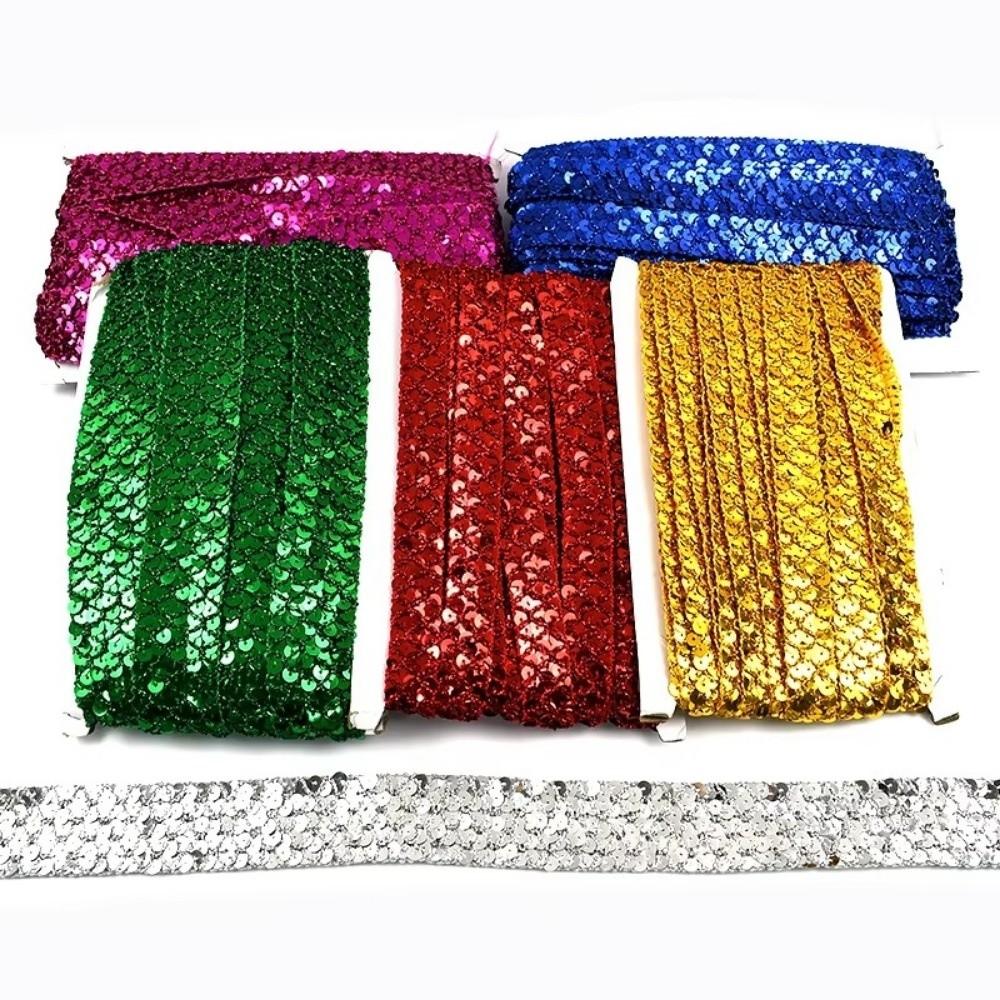 Sequin Lace Trim 2cm Wide Decoration Applique Fashion Braided Ribbons  for Dance Dress Clothes