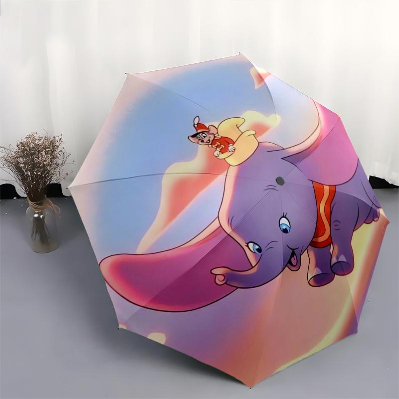 Disney Dumbo Manual Opening and Closing Umbrella - 8-Rib Reinforced Folding Design, Lightweight and Portable, Suitable for Daily Business Us