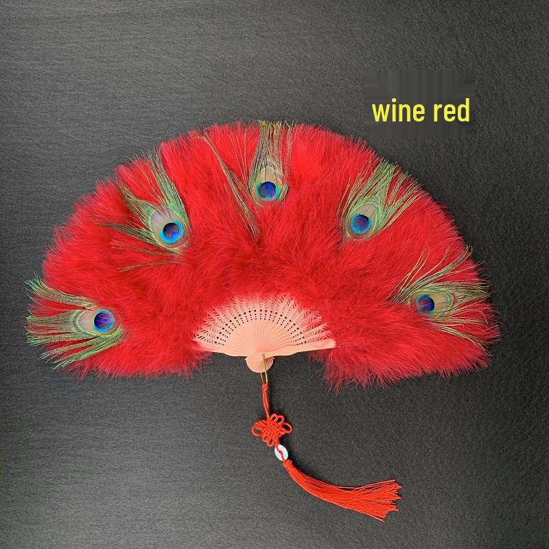 Peacock Feather Fan: Live Stream Cheongsam Fashion Show Accessory