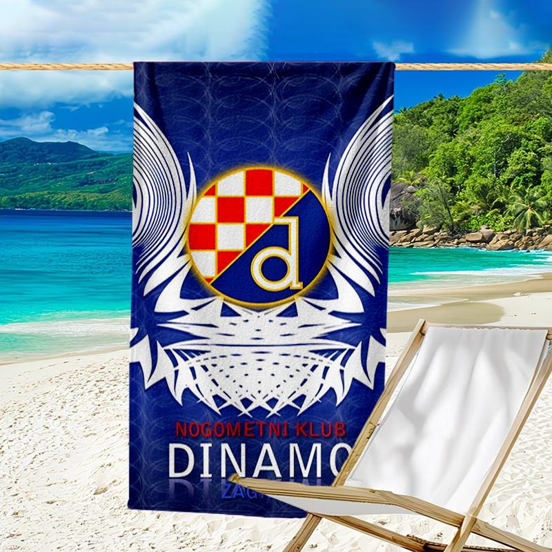 Croatian Football Crest Design Microfiber Beach Towel, Lightweight And Quick-Dry, for Summer Travel, Beach Essential, Swimming Pool Outdoor
