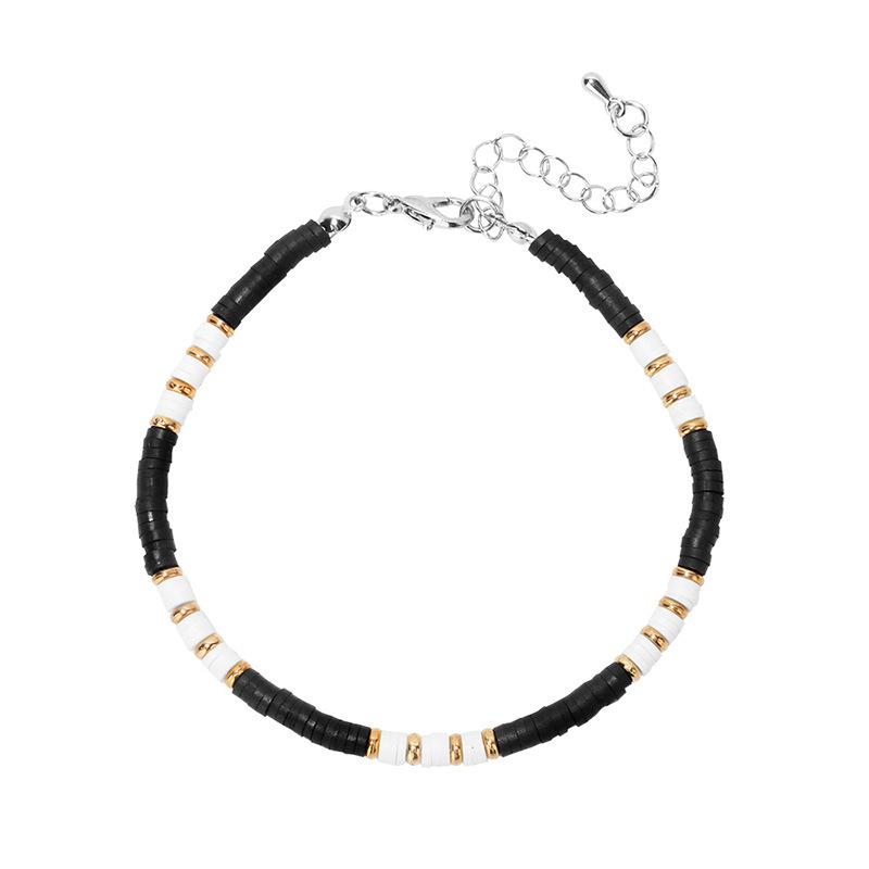 Bohemian beach beaded anklet, personalized handmade fashion temperament soft pottery foot decoration