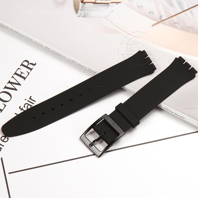 Silikonový řemínek pro Swatch SFS103 SFV107 SFN120 SFK397 SFK360 SFK361 Pásek na hodinky 16mm Dámský náramek Vodotěsné doplňky k hodinkám
