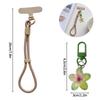 Cell Phone Lanyard Keychain on The Phone Macaron Color Beads Pendant Mobile Phone Rope Flowers Keychains Accessorie