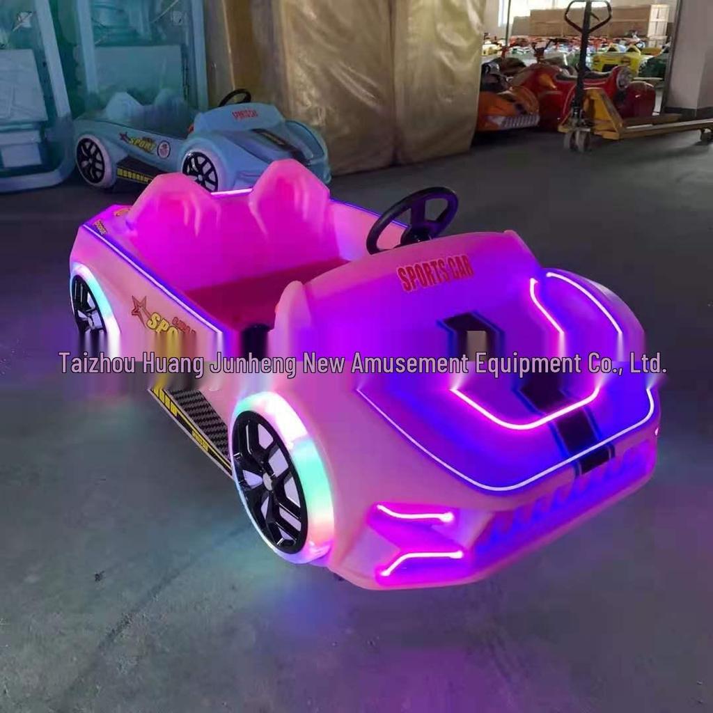 Children's & Adults' Luminous Electric Scooter with Seat - Outdoor Double Bumper Amusement Vehicle