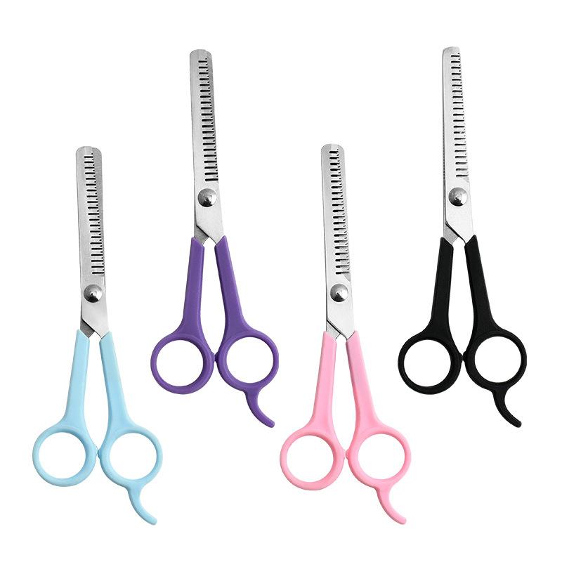 Grooming Scissors For Dogs Cats 6.69inch Flat Cut Safety Round Tips Curved Blade Scissor Sharp Hairdressing Pet Cough Scissors