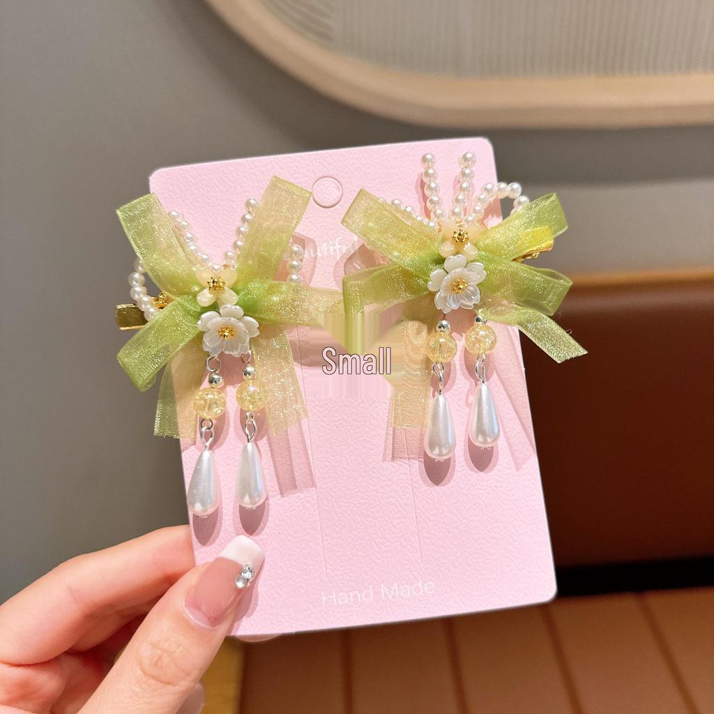 Ancient Style Children's Hanfu Hairpin with Tassel and Forehead Chain