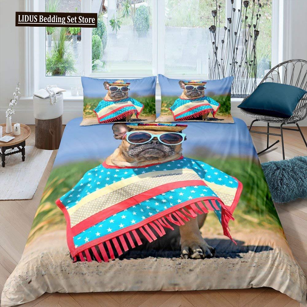 English Bulldog Duvet Cover Puppy Resting On A Sofa Funny Animal Photography Canine Decorative Seal Brown White Brown For Adults