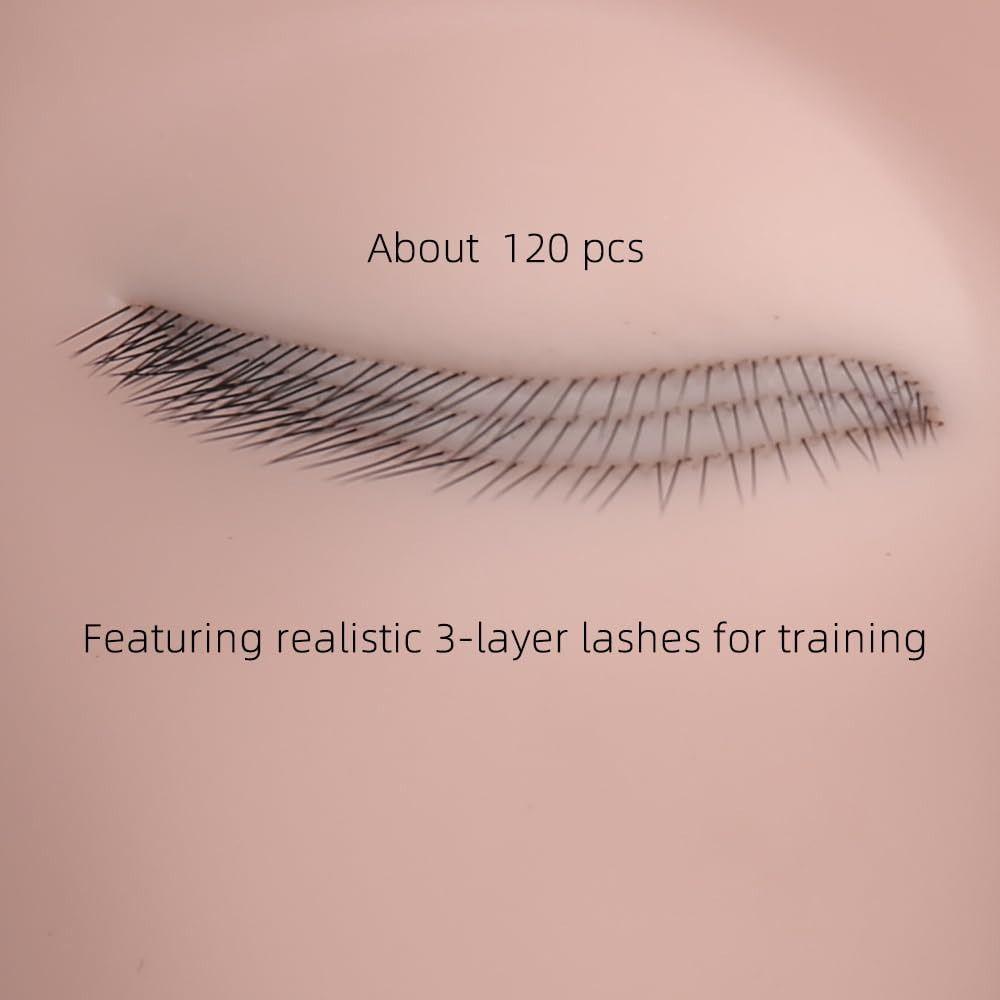New 3D Lash Mannequin Head Silicone Simulated Eyelash Mannequin Head High Quality Lash Doll Head Lash Practice