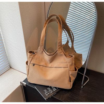 Large Capacity Wear-resistant Canvas Bag Trendy Tote Bag Lightweight Women's Shoulder Backpack Leisure Travel Handbag