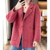Winter Wool Coat for Women Loose Fit Tweed Jacket Oversized Warm Outerwear