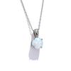 Yhpup Exquisite Round Opal Stone Pendant Necklace for Women Stainless Steel Korean Style Fashion Temperament Neck Jewelry