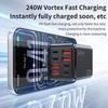 4USB+4PD 240W GaN Charger Plug 8 Ports USB C Charger for Huawei/Xiaomi/Samsung