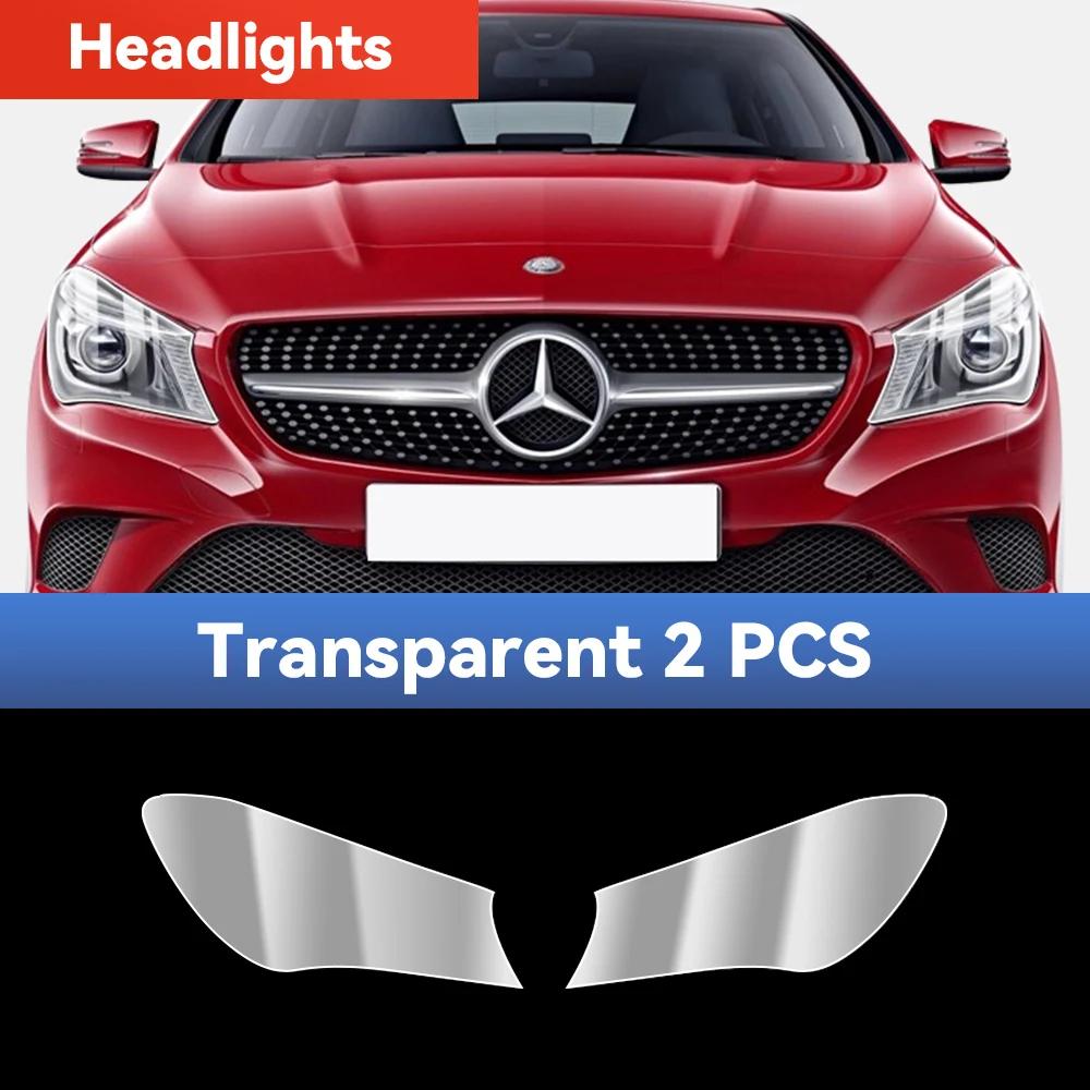 For Mercedes Benz AMG CLA 45 2013- Car Headlight Protective Film TPU Pre Cut Anti-Scratch Headlight Vinyl Film Accessories