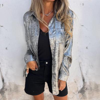 Blusas femininas sólidas camisas de manga comprida com bolsos camisetas casuais camisa solta tops pulôver para mulheres blusa na moda