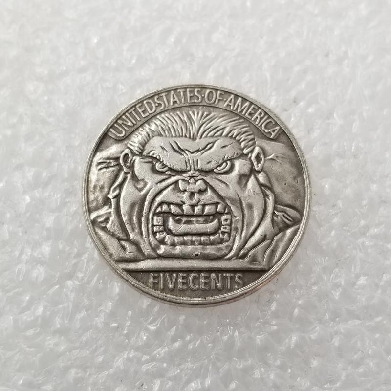 1915 Buffalo Nickel Coin Antique Craft in Aged Silver Copper