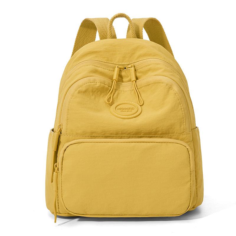 Solid Color Backpack Student Schoolbag Travel Bag Women's Lightweight Backpack