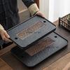 Melamine Imitation Black Stone Water Storage Tea Tray Chinese Style Dry Brewed Tea Tray Modern Home Table Decoration