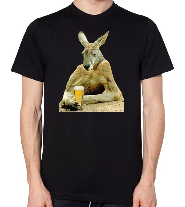 Kangaroo Drinking A Beer T-Shirt Men Women Unisex Top XXL