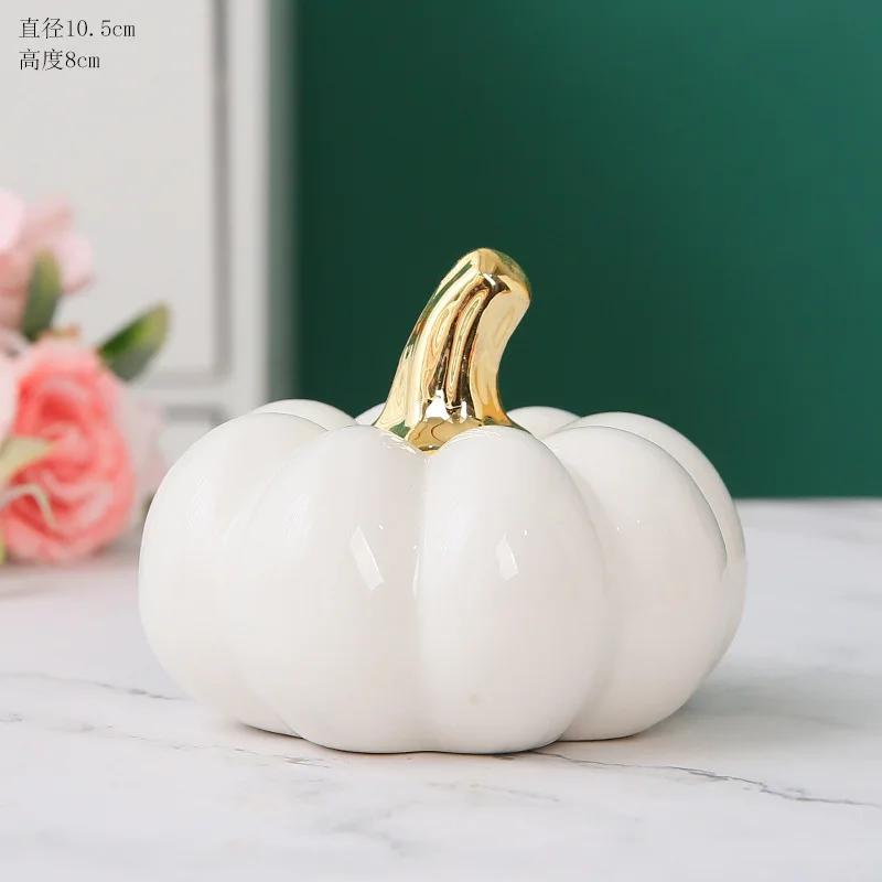 Ceramic Pumpkin Ornament Figurines Bedroom Living Room Wedding Gift Creative Home Accessories Craft Ceramic Sculpture Home Decor