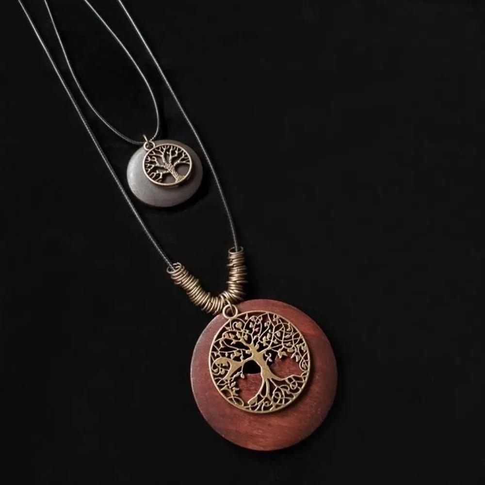 Деревянное подвесное ожерелье One Size коричневый