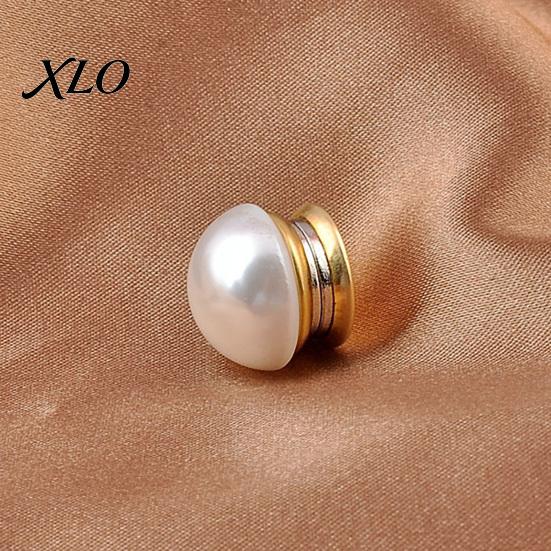 Decorative Brooch Button 2Pcs Faux Pearl Magnetic Clothes Button, Fake Cat Eye Stone Clothing Fixation Accessory Safety for Shirts Scarf Shawl, Magnet