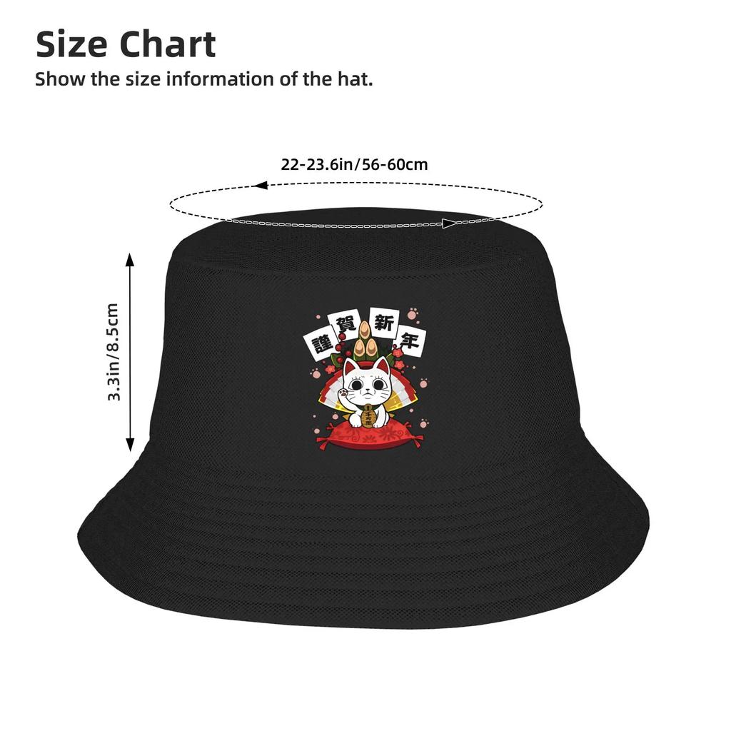 Dandadan Bucket Hat Summer Happy New Year  Trendy Fisherman Hats For Unisex Soft Fold Vacation Caps Harajuku Design Sun Hats
