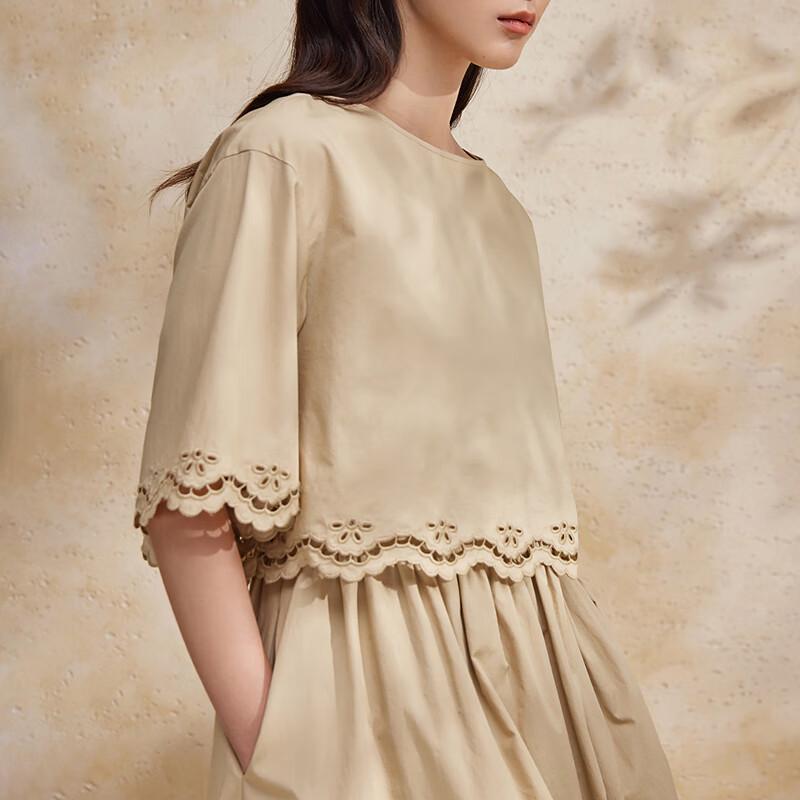 Women's Short Sleeve A-line Midi Dress