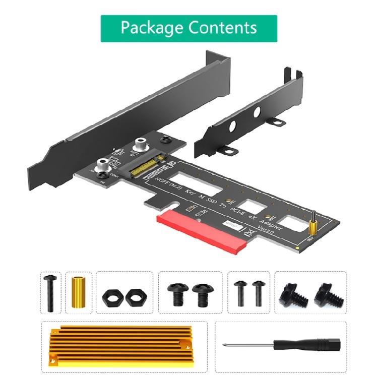 PCIE to NVME Adapter M.2 NVMe To PCIe 3.0 4X Expansion Card Risers with Bracket Card for 2242 2260 2280 M.2 NVME