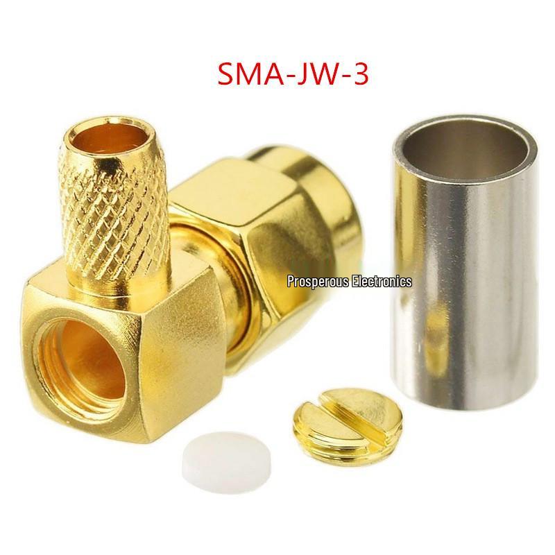 SMA-JW-3 Male Right Angle Coaxial RF Connector for RG58/LMR195 Wire