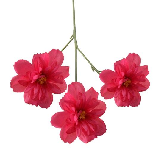 24 Inch Artificial Flower with 3 Heads Full Blooms Faux Silk Flower Branches for Vase Wedding Bouquet Home Party Decor