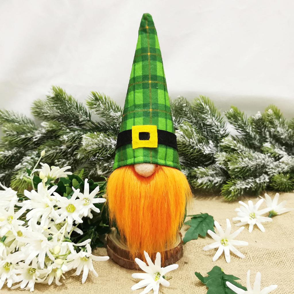 A Gift Present St Patrick's Day Decorations Green  Cute Faceless Doll