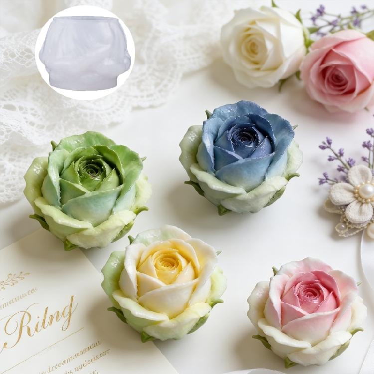Rose Flower Design Silicone Candle Mold High Temperature Resistance Soap Chocolate Molds Baking Accessories