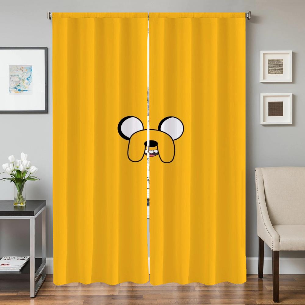 

Оконные кухонные шторы для гостиной, 2 шт., затемняющие шторы, дверные шторы, украшение для спальни A-adventure Time, перегородка W50xH70cmx2pcs-CL