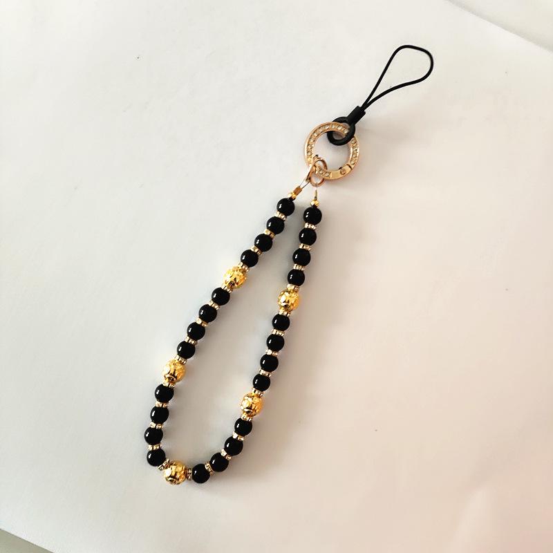 Crystal Glass Bead Phone Lanyard: Anti-Lost Fashion Accessory Keychain