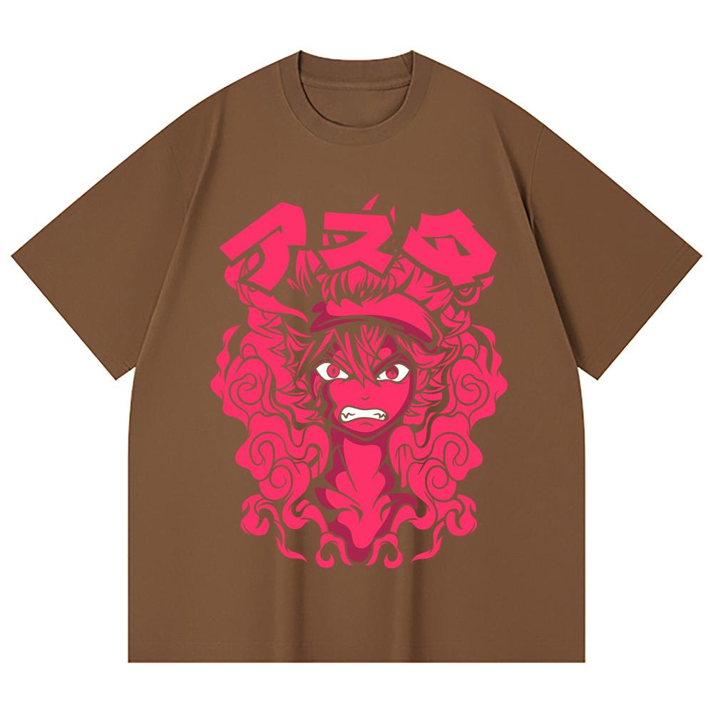 230 Gsm 100% Cotton Black Clover V6 Asta Print Unisex Heavy Cotton T Shirt