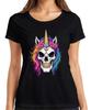 Unicorn Skull Colourful Unisexe Flower Wreath Horn Gothic Halloween Unisexs Tshirt