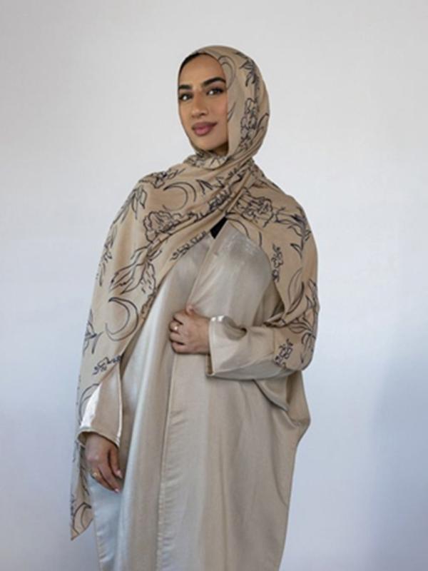 Neues bedrucktes Kopftuch für muslimische Frauen Dünner Schal für muslimische Frauen Islamisches Kopftuch Ramadan