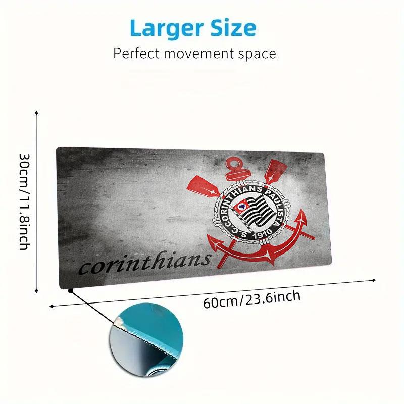 Sport Club Corinthians Paulista Mouse Pad, Large Gaming Desk Mat, Non-slip XXL Mousepad for Laptop & Tablet, Mini PC Playmat with Stitched Edges