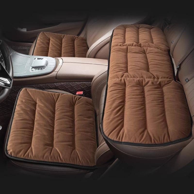 All-Season Universal Car Seat Cushion Set: Single Piece, Winter-Ready, Three-Piece Front & Rear Bench Pad.