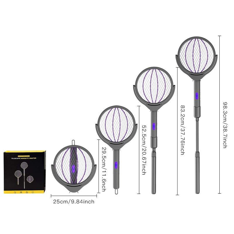 

Raqueta eléctrica mata mosquitos 4 en 1 plegable recargable lámpara antimosquitos para el hogar