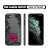 Lace Flower Pattern Frosted Transparent Hard Back Phone Casing Soft Silicone Edge Full Cover Case for iPhone 16 17 Samsung A16 A53 Redmi 10C 12 Note13