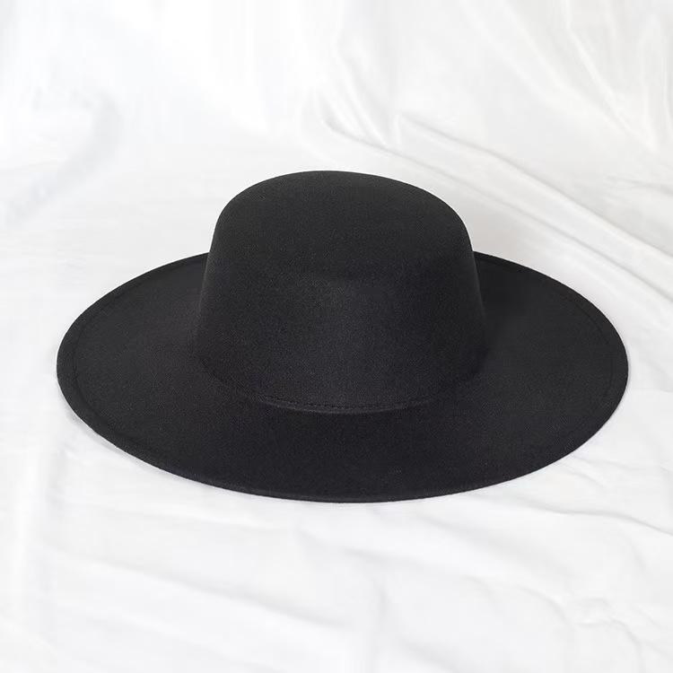 Flat Top French Fedora Classic Men's and Women's Jazz Hat Panama Hat Church Hat Chapeau Femme Hats for Woman