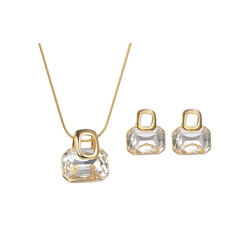 Fashion Geometric Earrings and Necklace Set