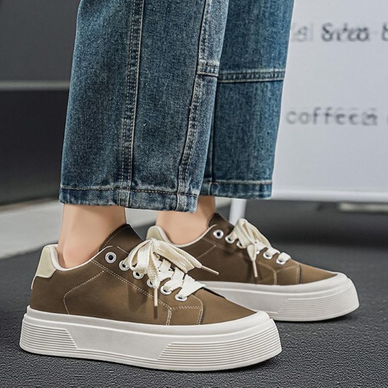 Men Breathable Flat Thick Sole Casual Skate Shoes