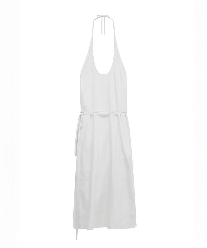 Tinsi Halter Sheer Layered Dress (Ivory)
