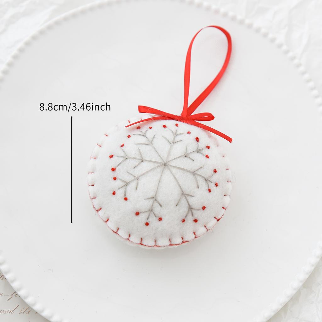 1pc Wool Felt Snowflake Heart Christmas Pendant, Xmas Tree Hanging Ornament for Home Window and Holiday Party Scene Arrangement